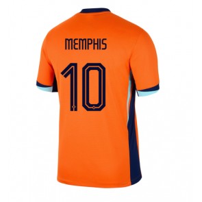 Nederländerna Memphis Depay #10 Hemmatröja EM 2024 Kortärmad