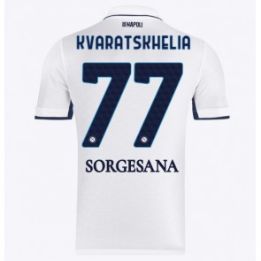 SSC Napoli Khvicha Kvaratskhelia #77 Bortatröja 2024-25 Kortärmad