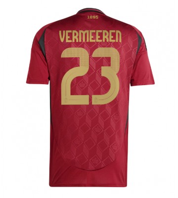 Belgien Arthur Vermeeren #23 Hemmatröja EM 2024 Kortärmad