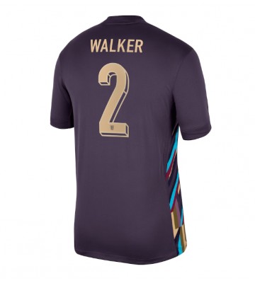 England Kyle Walker #2 Bortatröja EM 2024 Kortärmad