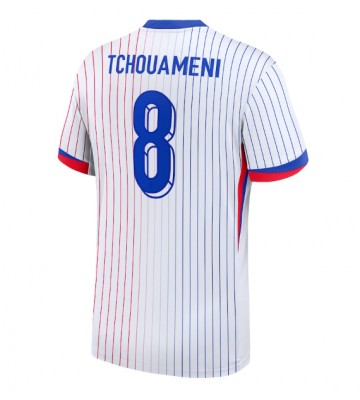 Frankrike Aurelien Tchouameni #8 Bortatröja EM 2024 Kortärmad