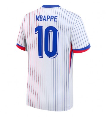 Frankrike Kylian Mbappe #10 Bortatröja EM 2024 Kortärmad