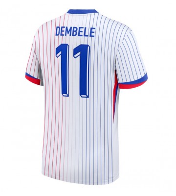 Frankrike Ousmane Dembele #11 Bortatröja EM 2024 Kortärmad