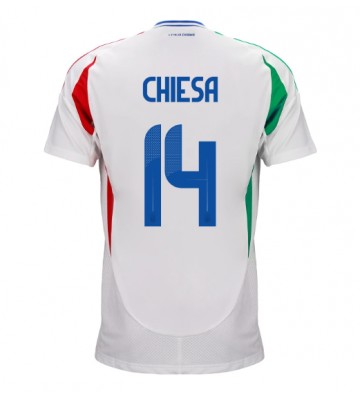 Italien Federico Chiesa #14 Bortatröja EM 2024 Kortärmad