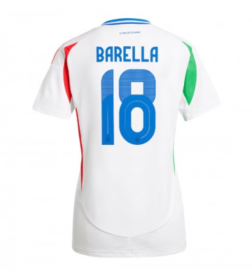 Italien Nicolo Barella #18 Bortatröja Dam EM 2024 Kortärmad