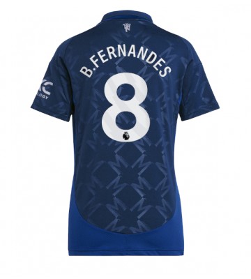 Manchester United Bruno Fernandes #8 Bortatröja Dam 2024-25 Kortärmad