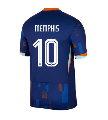 Nederländerna Memphis Depay #10 Bortatröja EM 2024 Kortärmad